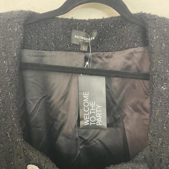 Retrofete Noreen Dress black tweed tweed size L NWT $478msrp - Picture 6 of 10